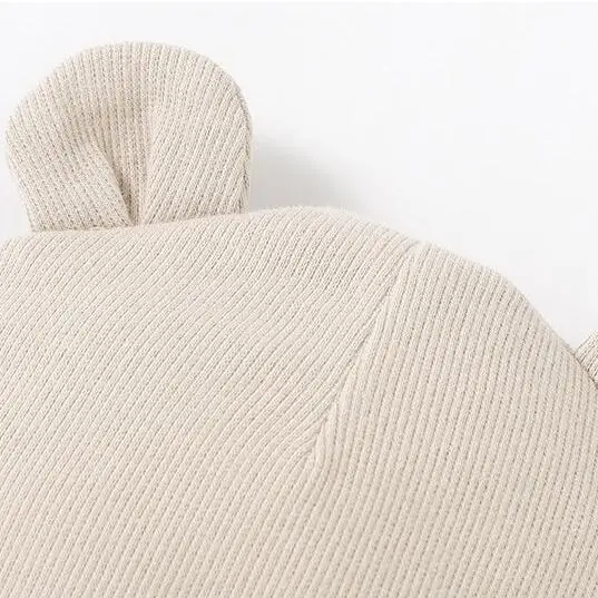 Autumn And Winter Toddler Turban Hat Cute Bear Ears Baby Headwear Wholesale Newborn Baby Beanie Hatsat