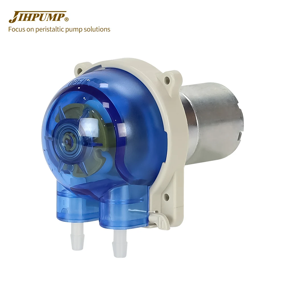 JIHPUMP Micro Small Peristaltic Pump 12V 24V with Tygon Tubing For Viscous Syrup Alcohol Filling