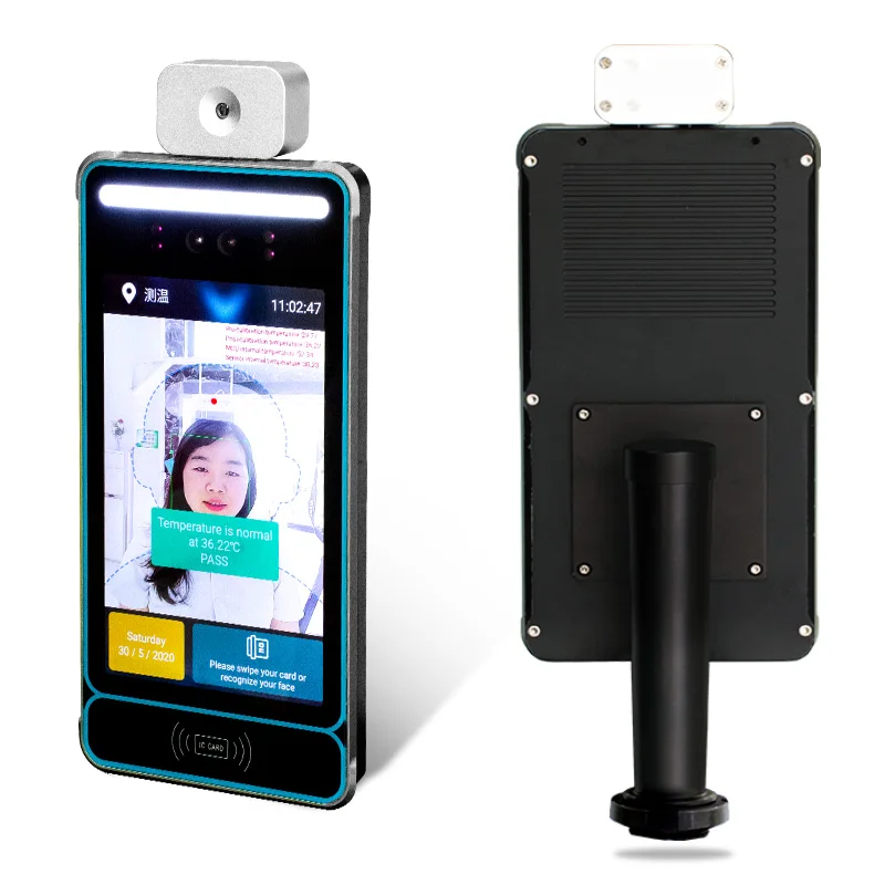 8 inch IPS HD LCD Screen Face Recognition Attendance Access Control Body Temperature Measurement All In One Machine