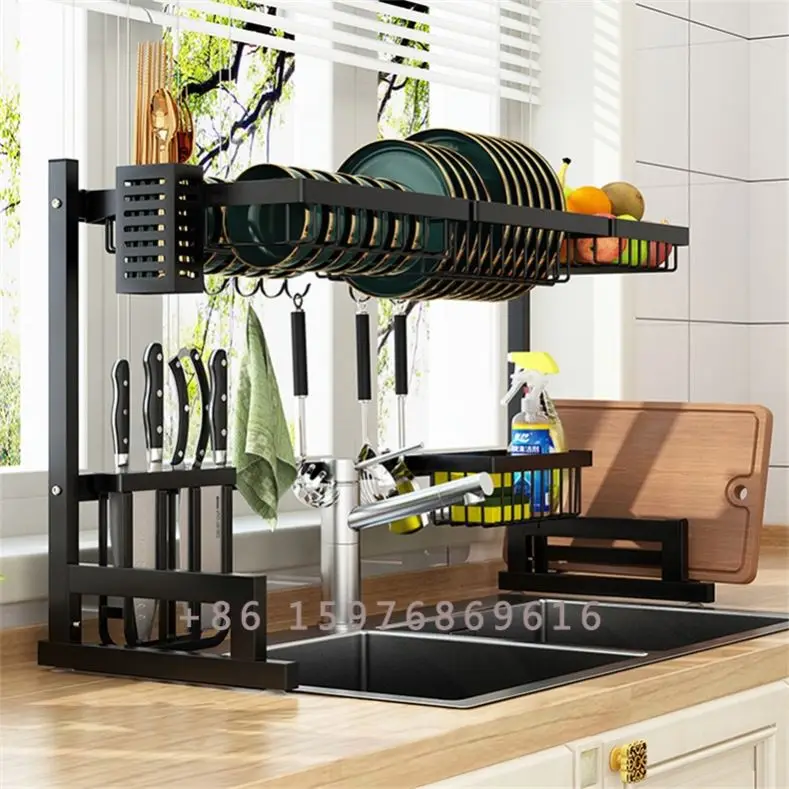 Kitchen Drain Rack Stainless Steel Dish Rack Retractable Over Sink Dish Rack