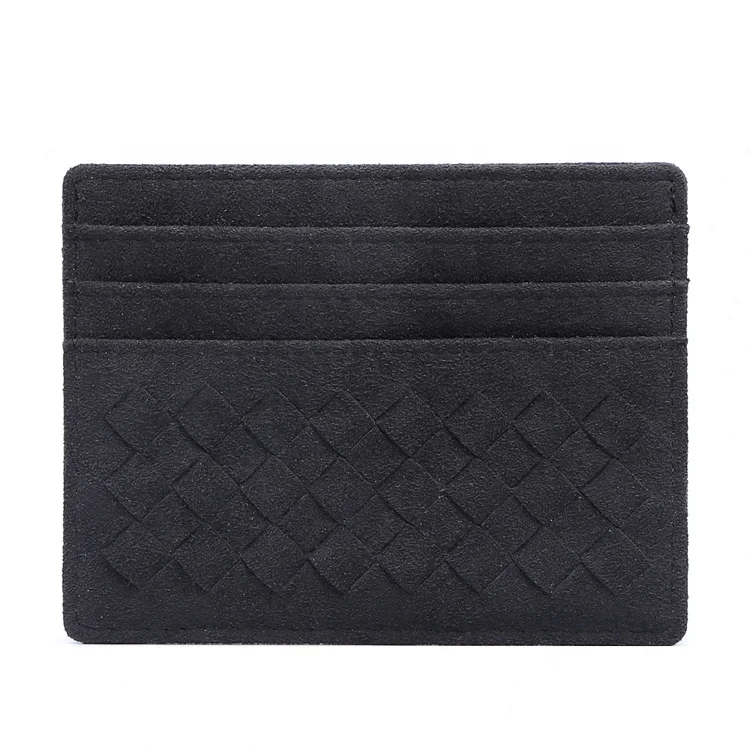 
RFID Imported Italian Alcantara Durable Light Leather Ultra Slim Mini Card Holder Card Wallet Front Pocket 
