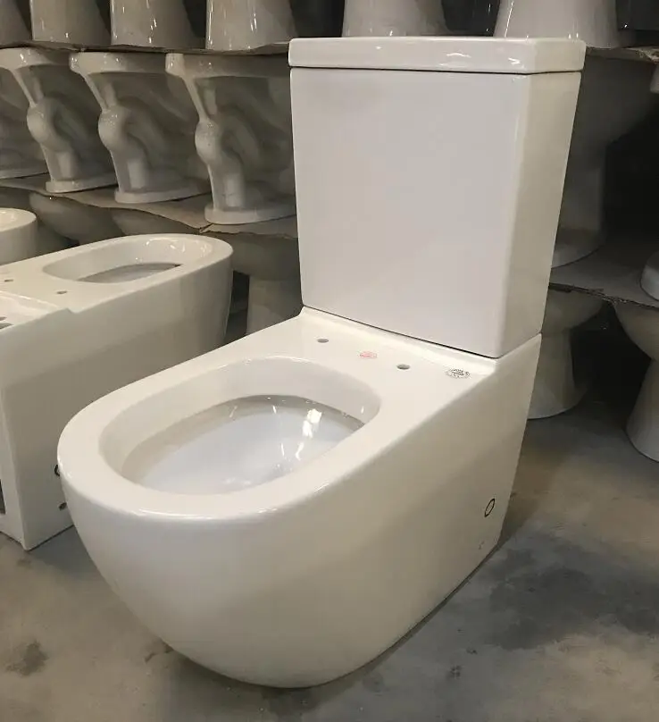 Bathroom Sanitary Ware Wash Down Two Pieces Toilet Manufacturers China White Ceramic Hotel School Home Australian WC Toilet