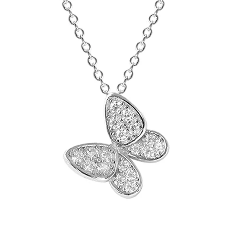 2024 Trendy Jewelry Cz 925 Sterling Silver Dainty Butterfly Summer Popular Choker Necklace for Women