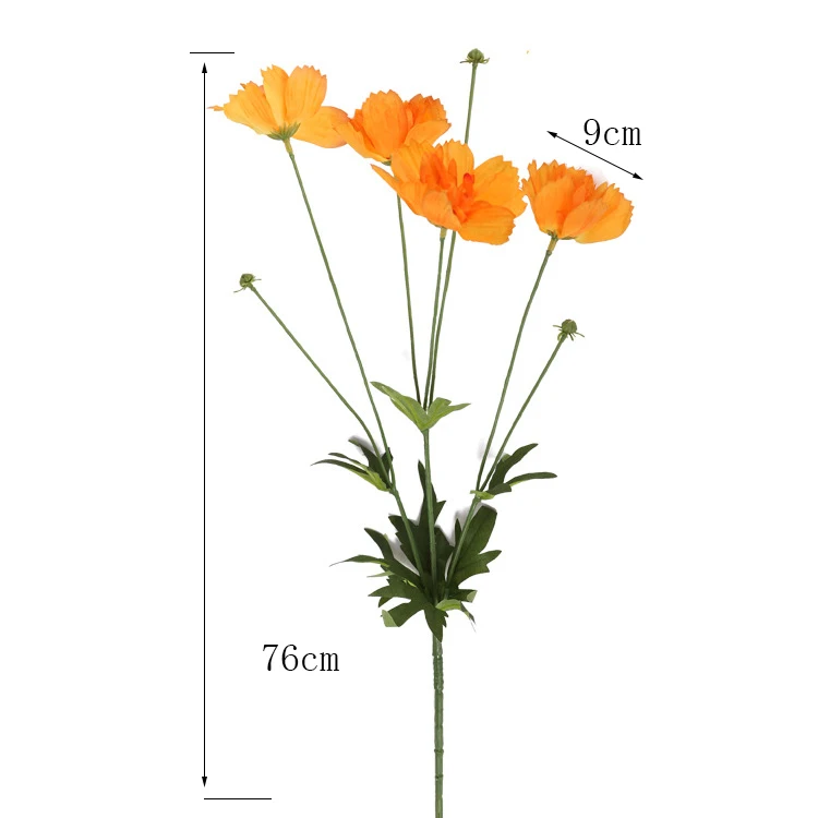 Artificial 7-head british multilayer large white poppy flower for  center pieces with flowers living room decoration