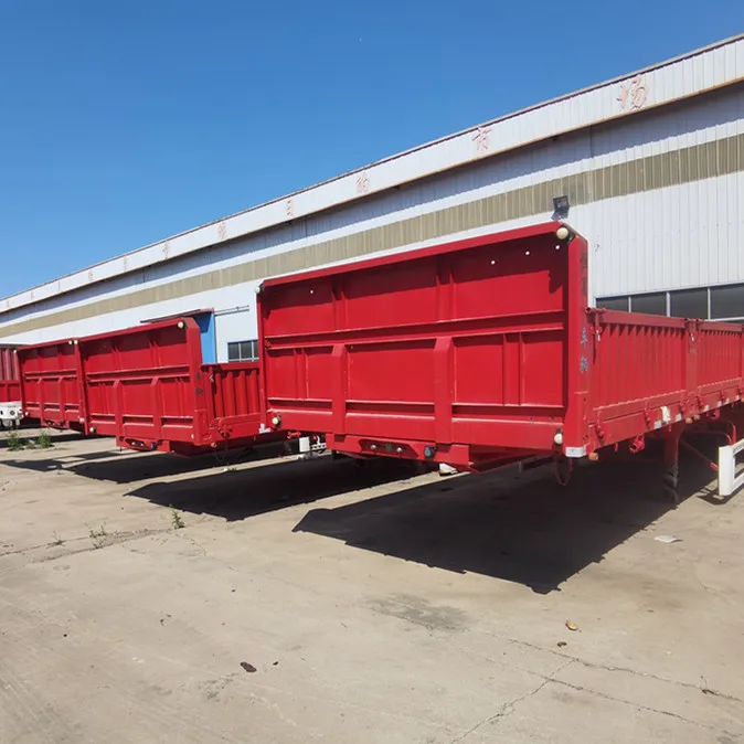 Factory exports second-hand semi-trailer light body 13 meter four axle semi-trailer low flatbed trailer