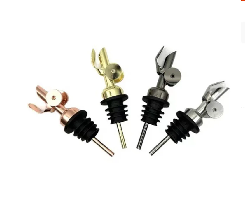 Home Bar Accessories Automatic Flip Liquor Pour Spout Olive Oil Dispenser For Wine Bottles Pourer Stainless Steel Pouring Spout