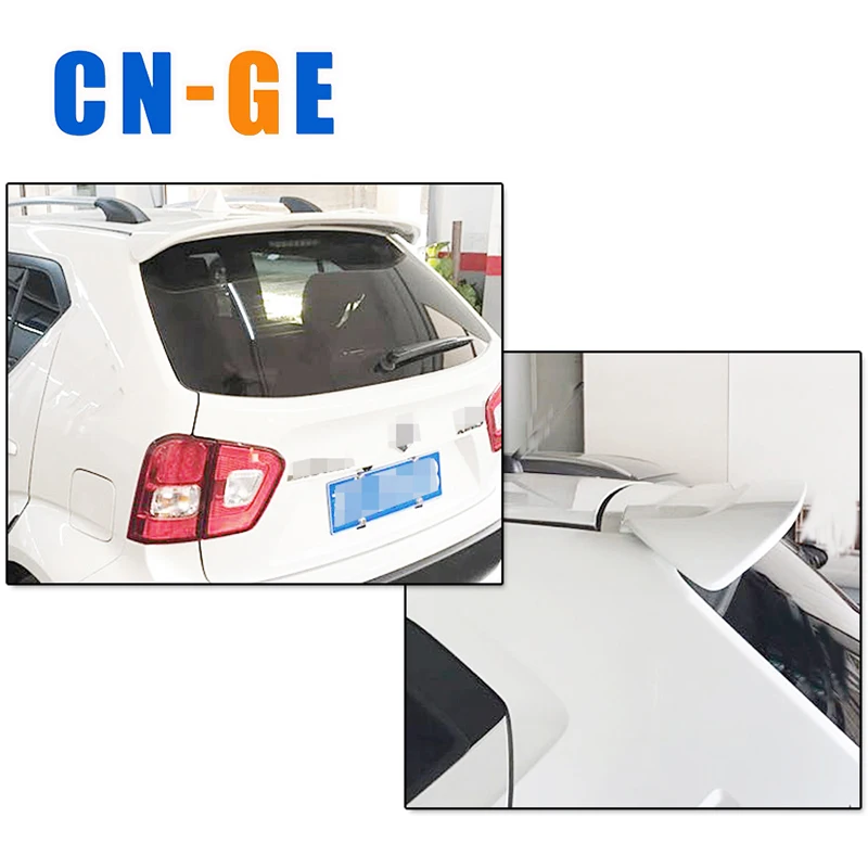 CNGE Design For Suzuki Ignis 2017+ ABS Plastic Black Rear Trunk Boot Wing Lip Roof Spoiler