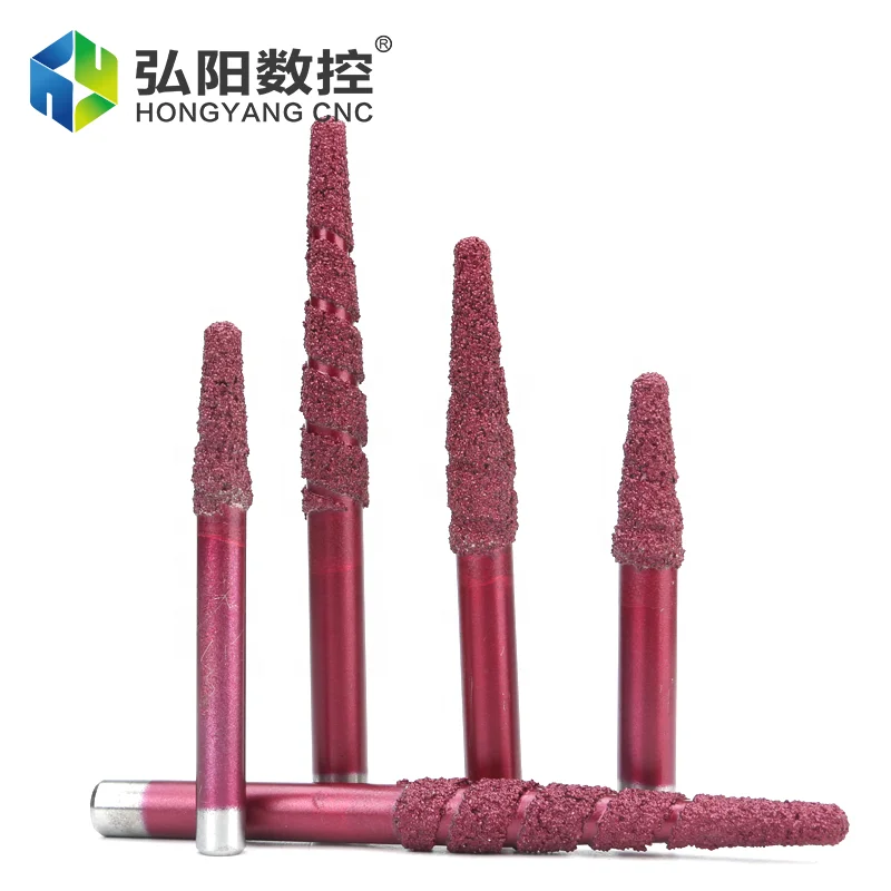 Diamond Brazed Granite Stone Carving CNC Router Bit For Granite Marble Engraving