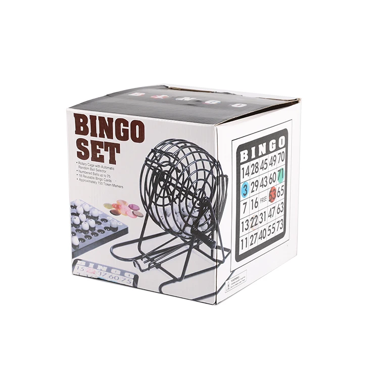 Bingo Game Set 75 bingo balls 150 markers bingo card with plastic board Wholesale Gambling Support customization