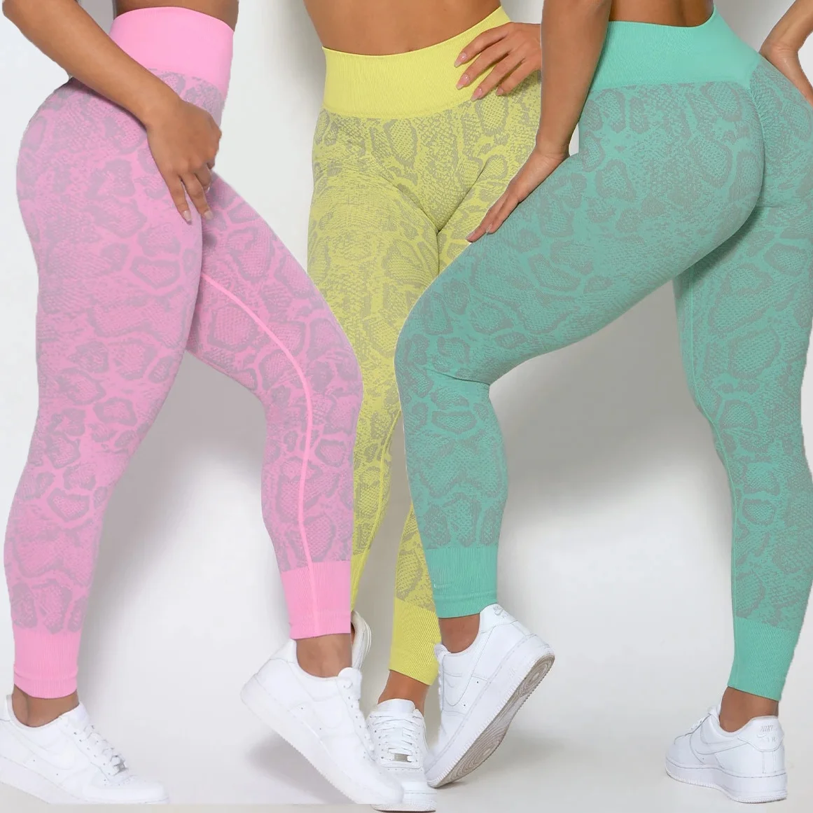 Изготовление на заказ Печать логотипа с высокой талией спортивная 4 Way Stretch сжатия тренажерный зал для занятий йогой, фитнесом или работы в спортзале, женские спортивные Леггинсы с высокой