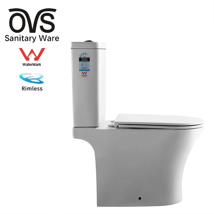 OVS Watermark Australia Technology  2 Pieces Porcelain Toilet Water Closet Floor Mounted S Trap Two Pieces Toilets