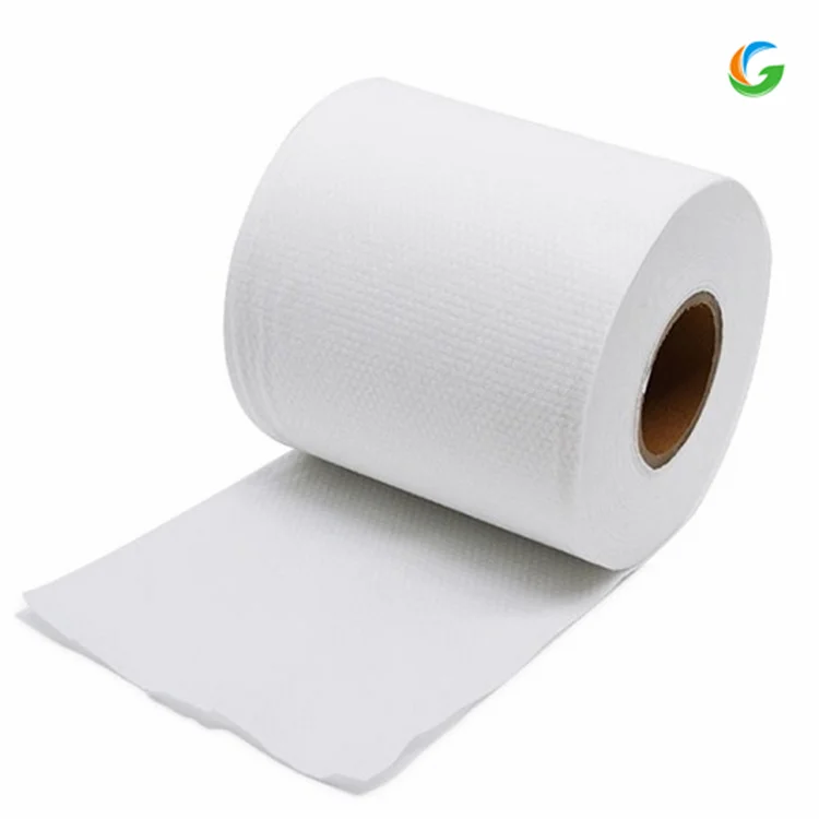 Golden Best Quality White Spunlace Nonwoven Parallel Embossed Rayon Viscose Polyester Cotton