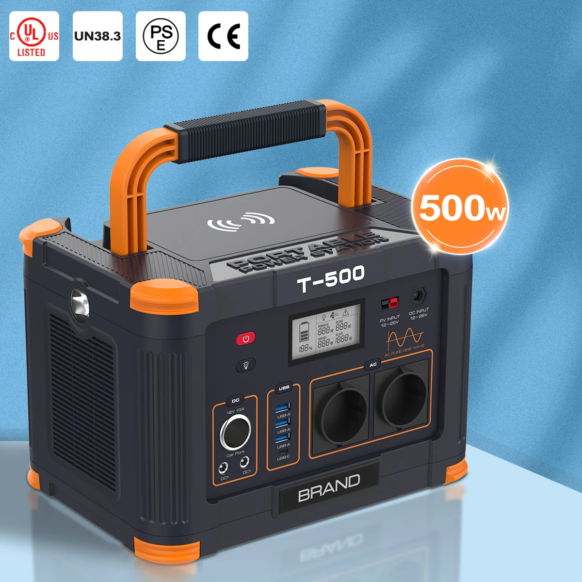 500W Home use Emergency Lithium Battery Solar Generators Portable Rechargeable Charging Power Station for Outdoor Camping