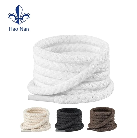 Round Rope Laces Thick Cotton Solid Shoe Laces Shoelace for Men Women Sneakers Shoestrings
