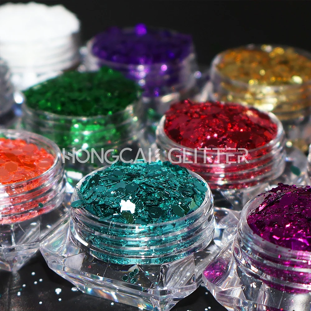 bulk metallic chunky mix polyester glitter colorful wholesale nails art Christmas decorations design glitters resin crafts