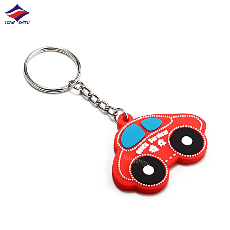 Longzhiyu 15 Years Manufacturer 2D PVC Car Keychain Custom Soft Rubber Keyring with Personalized Logo Cute Mini Pendant for Gift