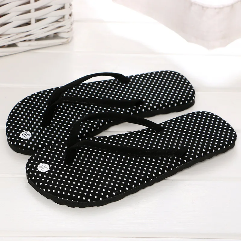 Summer Shoes Slides Slippers For Women Striped Dot Flat Flip Flops Outdoor Non-slip Beach Sandals Causal Shoes Cheap Wholesale