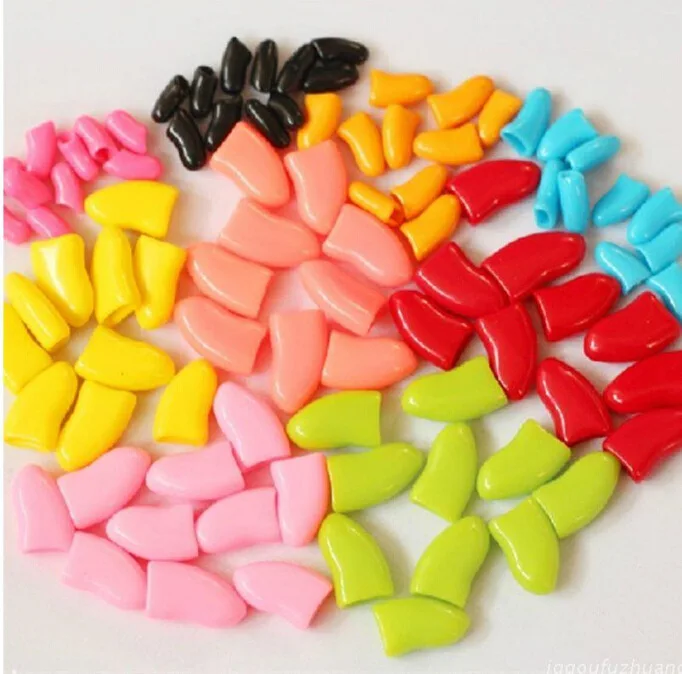 2025 New Colorful Colorful Pet Supplies Rubber Cat Nail Claw Paws Caps Pet Dog Nail Caps