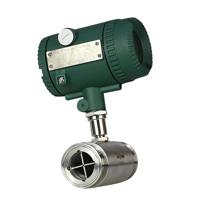 SS304 SS316  Liquid water Sanitary Milk Beer base oil Olive Tri-clamp Turbine Flowmeter DN40 1.5' turbine Flow meter