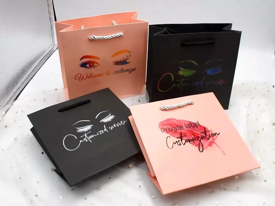 Empty Mink Eyelashes Bag Vendors Factory OEM Private Label 25mm Mink Eyelash Packaging Box Eyelash Bags