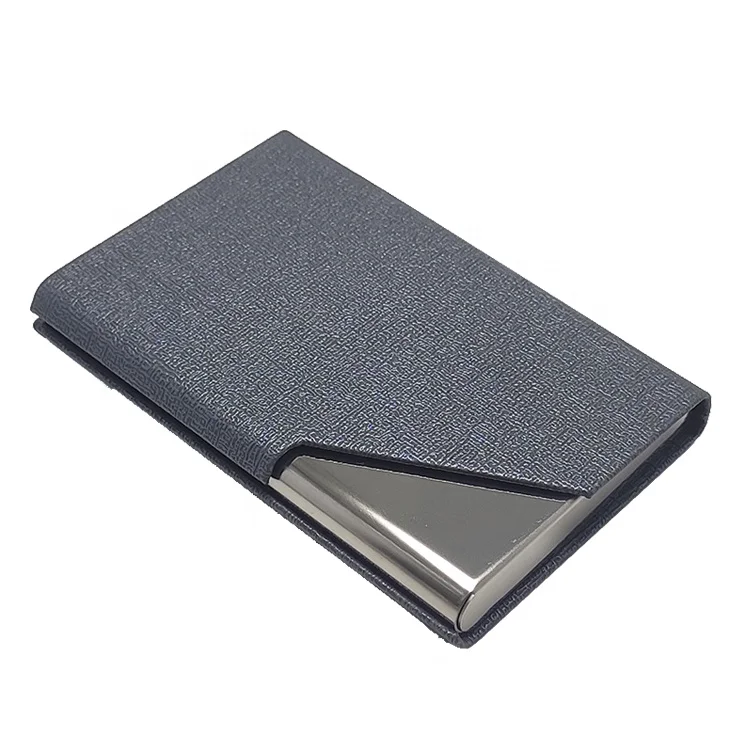 Personalized Stainless Steel PU Leather Case Magnetic Custom Card Holder