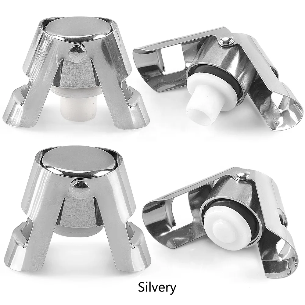 High quality Stainless Steel Vacuum Sealed Wine Sparkling Stopper Champagne Bottle Stopper
