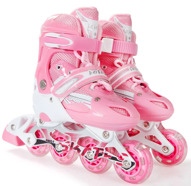 high quality inline kids skates Adjustable Flashing Safe Rollers Skate