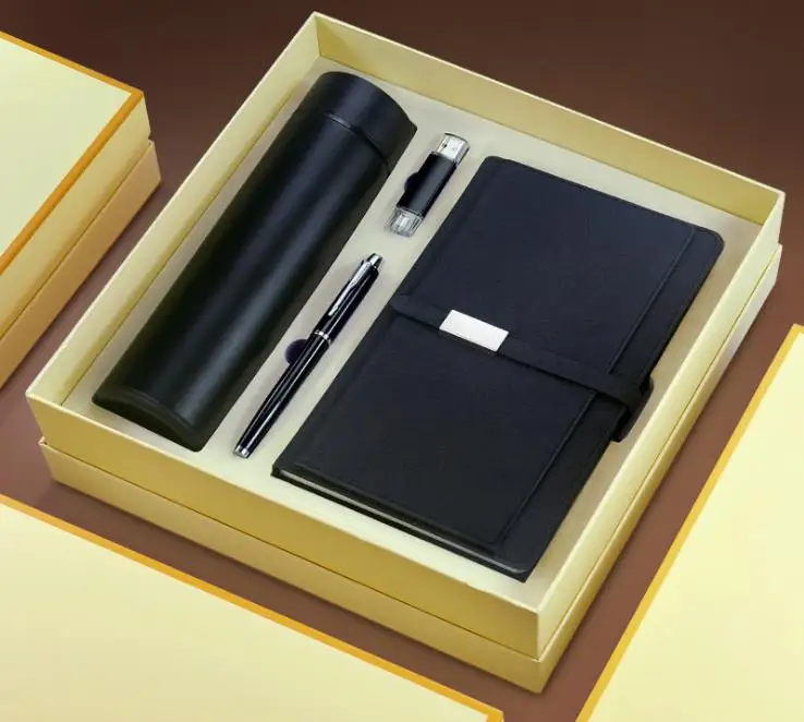 
 Высококачественный деловой подарок, дневник, записная книжка с термосом, чашкой и ручкой и usb, подарочный набор для рождественского подарка  