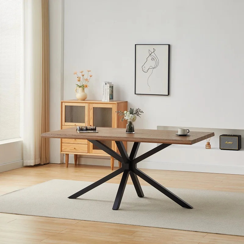 Home Living Room Solid Wood Edge Dining Table Dining Table Set