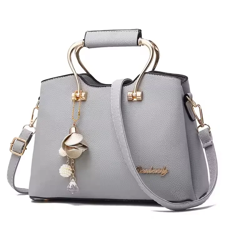 2024 Wholesale Luxury Ladies Women Handbags PU Leather Floral Print Decoration Zipper Closure Casual Pattern Handbags