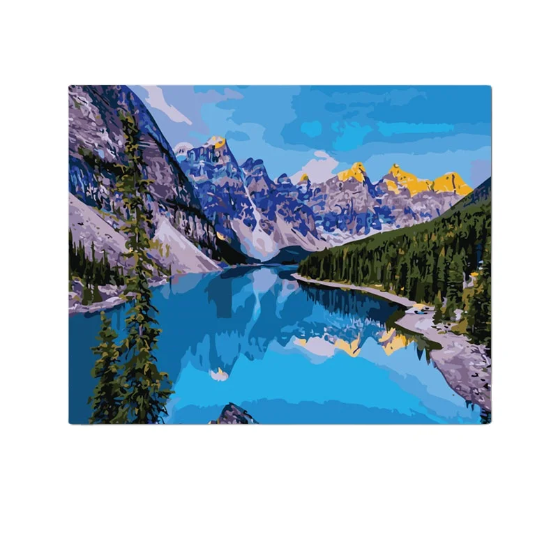 Высококачественная картина по индивидуальному заказу «сделай сам» с номером, пейзаж синего цвета, пейзаж, оптовая продажа, картина маслом для взрослых