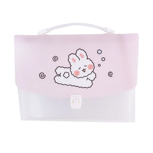 Simple Cute Bear Large-Capacity Multi-Layer Organ Bag data storage bag portable file book