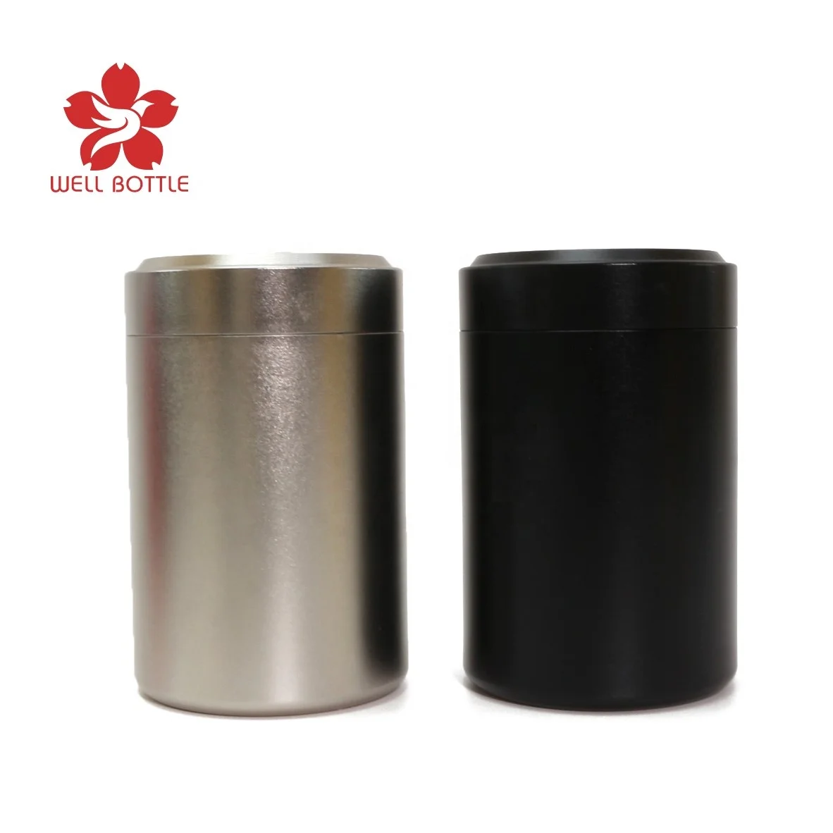 luxury empty food grade tea canister packaging tin can with lid for dry flower saffron in stock AJ-351B