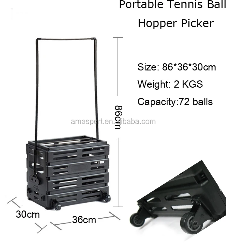 Large Capacity Multifunctional Adjustable Plastic Tennis Cart Tennis Basket