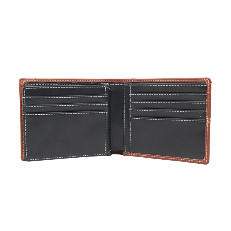 Oil waxy pu leather wallet quality leather id card wallet man manufacturer