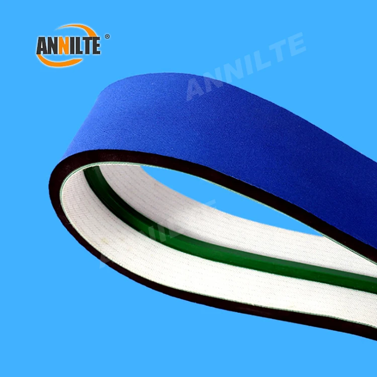 Annilte Labelling Machine Blue Foam PVC Conveyor Belt with Center Guide