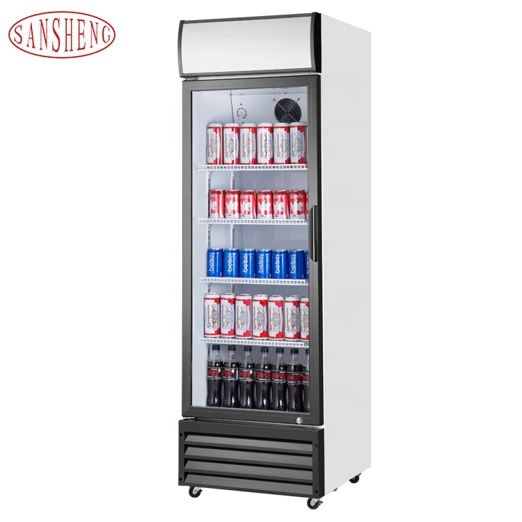 Commercial Display Freezer Fridge Single Door Upright Showcase Beverage Cooler