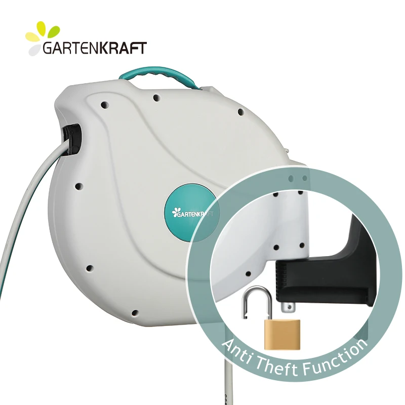 GartenKraft High quality auto-retractable water hose reel drum with 20m hose length