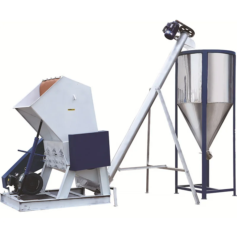 Automatic heavy duty thick whole set waste plastic sheet industrial small plastic crusher