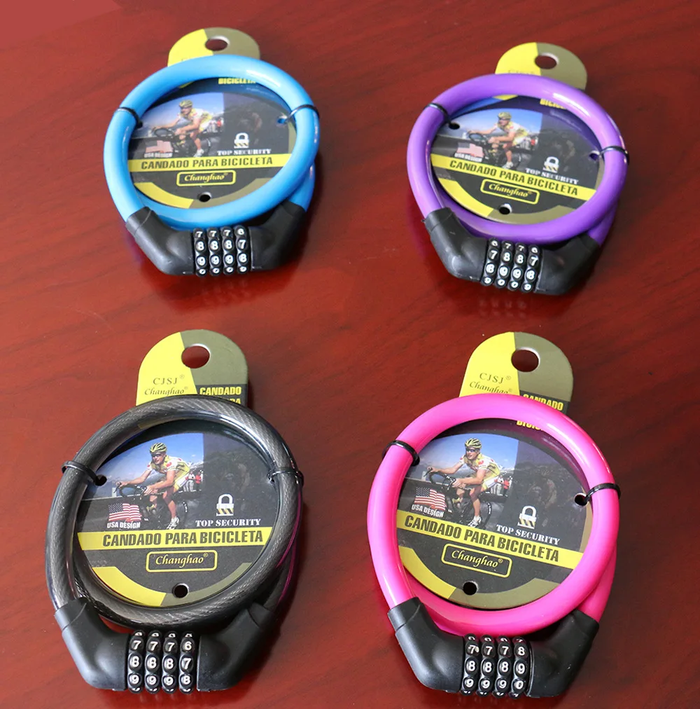Wholesale 4 digital cable bike lock bicycle combination lock bike