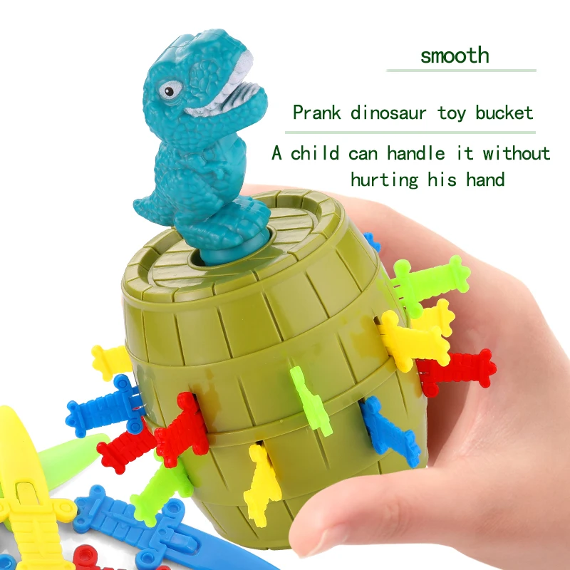 Kids fun scare funny pirate dinosaur bucket sword bucket family interactive muti-functional game stunt toy for boys or girls