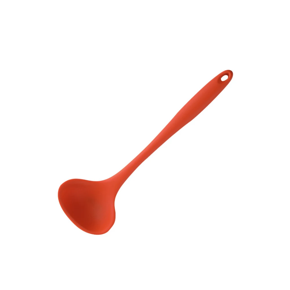 Amazon Hot Selling Large Silicone Soup Scoop Colorful Kitchen Cooking Utensils Silicone Deep Soup Ladle