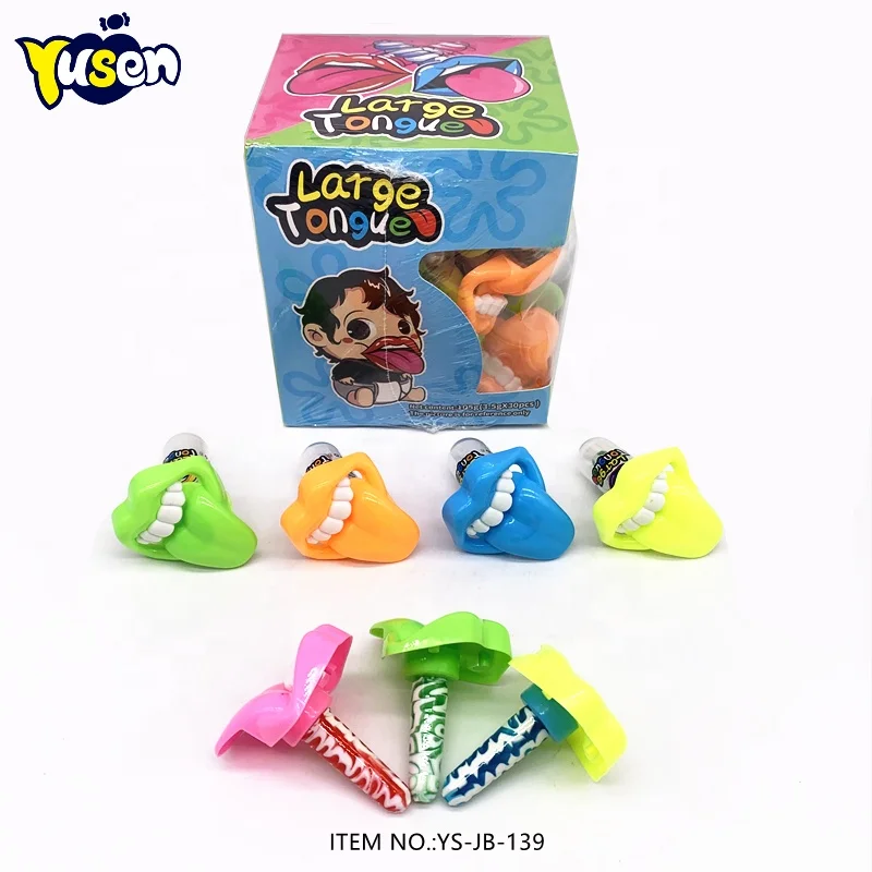 Colorful Funny Tooth Tongue Shape Large Tongue Toy Mix Fruit Flavor Nipple Lollipop Candy