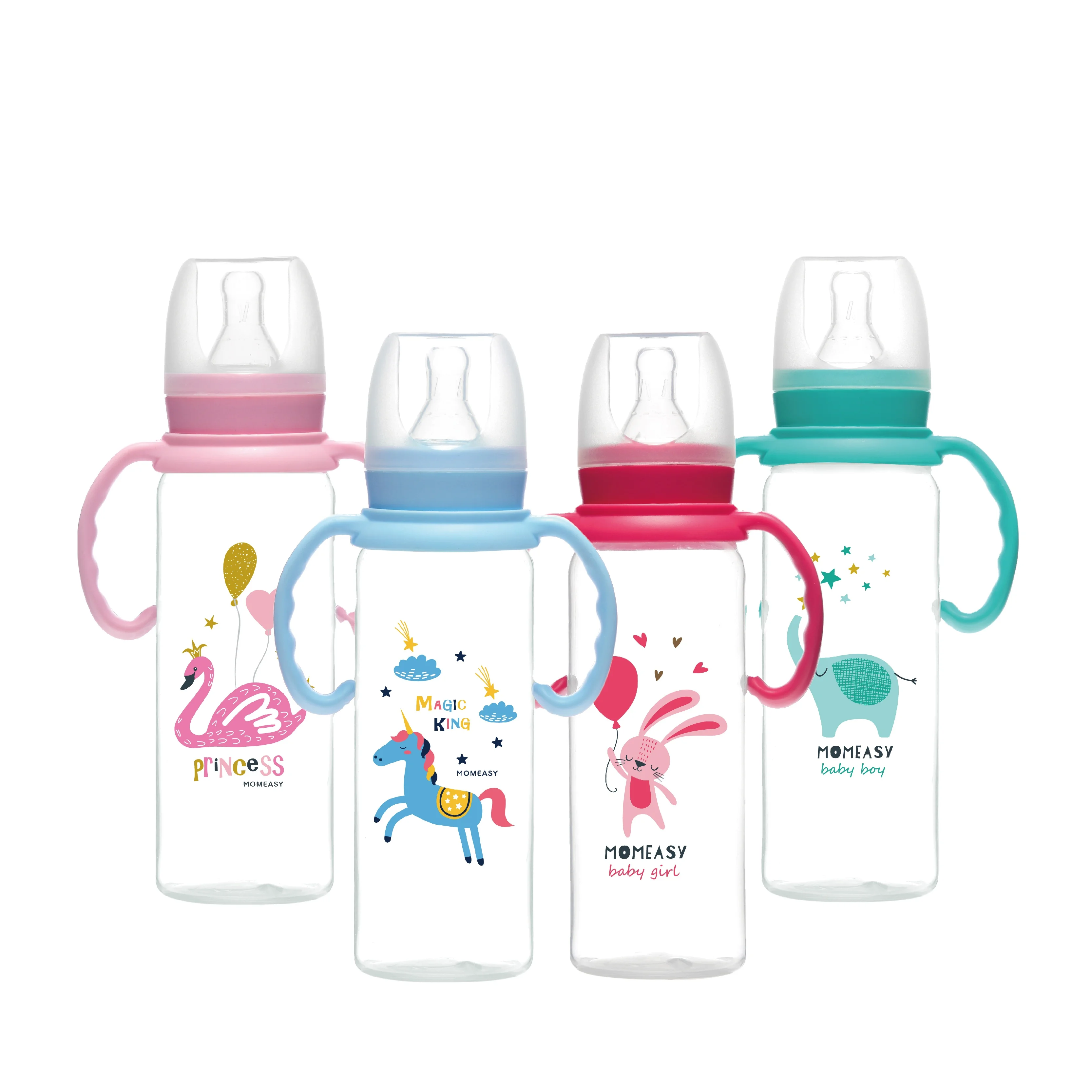 Custom 8 Ounce PP Baby Feeding Bottle BPA FREE Standard Neck Baby Milk Bottle with Liquid Silicone Nipples for Asia