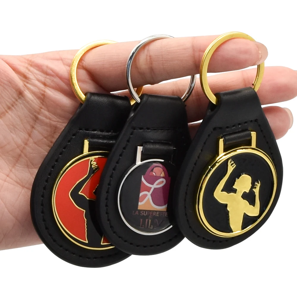 Car Leather Keyring Manufacturer Wholesale Key Chain Custom Brand Logo Pu Leather Keychain