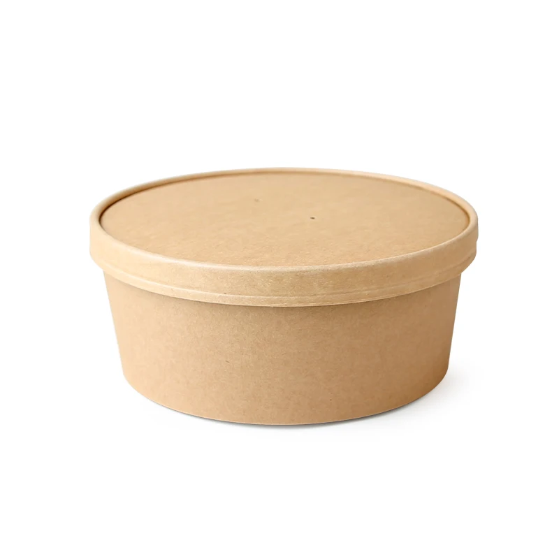 Compostable eco friendly environmental paper bowl printed paper soup kraft salad bowl