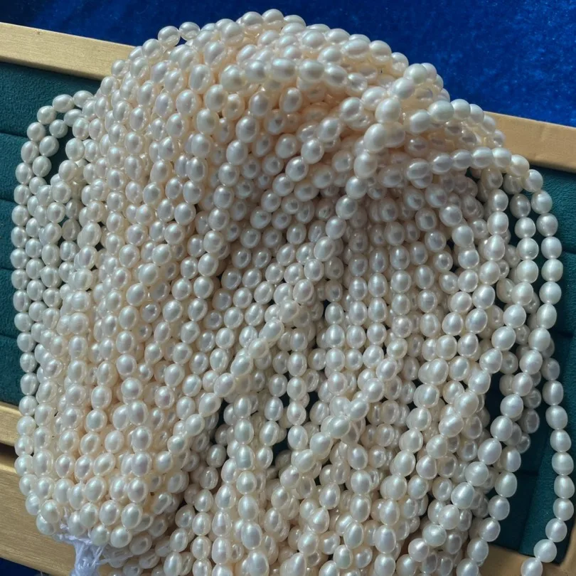 AW wholesale High quality loose pearls 6-7mm Fresh water pearl with hole Irregular nature pearl for jewelry making