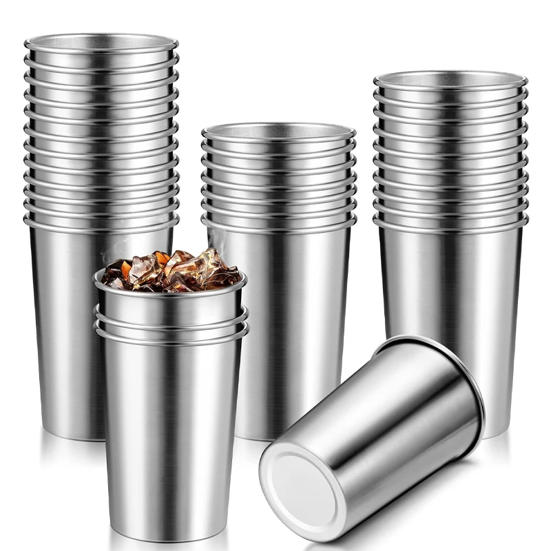 200ml 300ml 350ml 500ml 600ml 700ml Beer Mugs Dishwasher safe Stackable 18/8 Stainless Steel Beer Pong Pint Cups