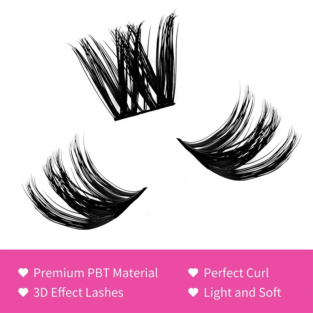 Free Logo Design Segmented Eyelash Fans Lash Clusters Faux Mink Eyelash Customized Brand Box Self Grafting Diy Eyelash Extension