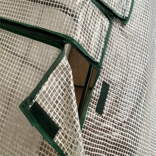 Walk-In Mini Greenhouse PVC Indoor Garden Grow Tent with Steel and Wood Frame Waterproof Shelving Plastic Shed for Patio